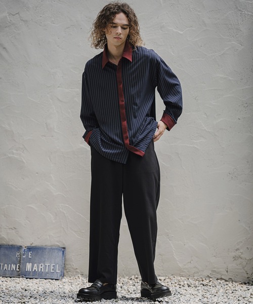 CAMBIO(カンビオ)の「mp15406- Karze Span Wide Straight Pants ワイドストレートトラックパンツ(A78126cmb)(その他パンツ・メンズ・ブラック/ネイビー/グレイッシュベージュ/ミックスグレー・L/M/S)」の19枚目の写真