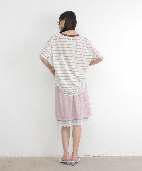 RONRON(ロンロン)の「DOT LAYERED LACE HEM SKIRT PINK(スカート・レディース・その他・FREE)」の5枚目の写真