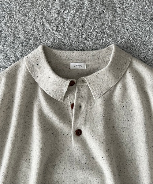 crepuscule(クレプスキュール)の「crepuscule L/s polo(ニット/セーター・メンズ・ホワイト・1)」の2枚目の写真