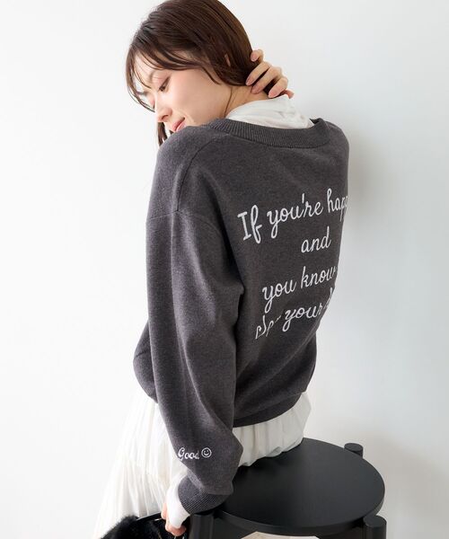 le.coeur blanc(ルクールブラン)の「TORRAZZO DONNA エンブロイダリーVネックニット(ニット/セーター・レディース・ネイビー/グレー・38)」の19枚目の写真