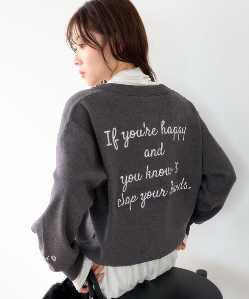 le.coeur blanc(ルクールブラン)の「TORRAZZO DONNA エンブロイダリーVネックニット(ニット/セーター・レディース・ネイビー/グレー・38)」の20枚目の写真