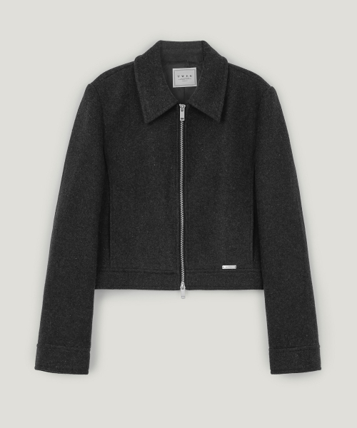 TWEE(トゥウィー)の「デートカラー ジップ クロップドジャケット(デニムジャケット・レディース・チャコールグレー/ダークブラウン・FREE)」の7枚目の写真