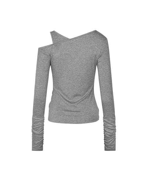 SECONDMONO（セカンドモノローグ）の「アシンメトリーレイヤードオフショルダートップ [GRAY]_SEWTS038GRAY（Tシャツ/カットソー・レディース・その他・F）」の5枚目の写真
