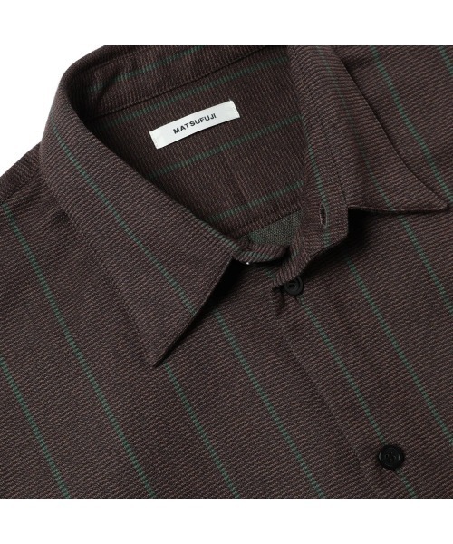 MATSUFUJI(マツフジ)の「Grosgrain Stripe Shirt(シャツ/ブラウス・メンズ・ブルー/ブラウン・2/3)」の9枚目の写真