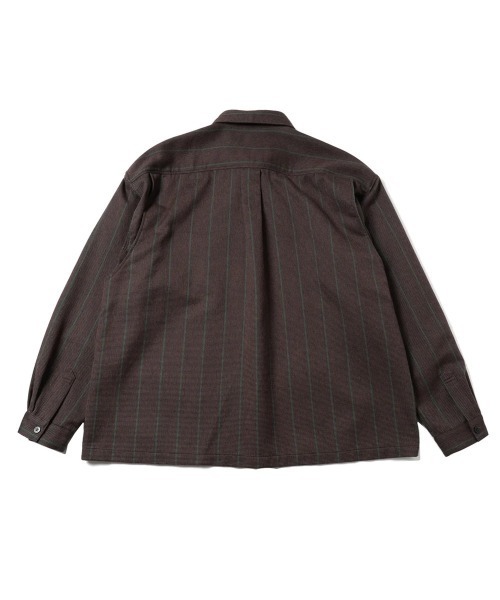 MATSUFUJI(マツフジ)の「Grosgrain Stripe Shirt(シャツ/ブラウス・メンズ・ブルー/ブラウン・2/3)」の4枚目の写真