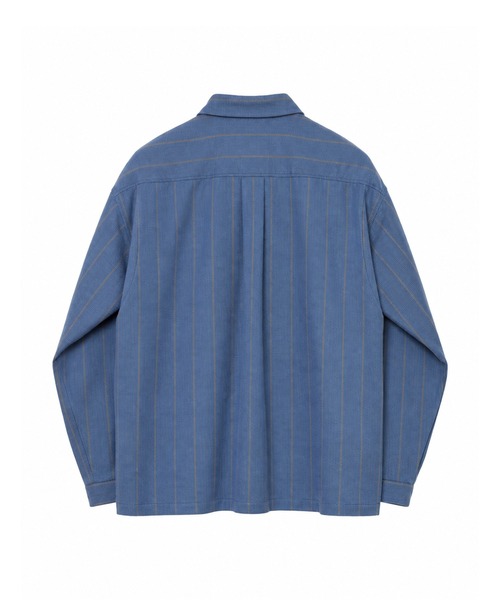 MATSUFUJI(マツフジ)の「Grosgrain Stripe Shirt(シャツ/ブラウス・メンズ・ブルー/ブラウン・2/3)」の5枚目の写真