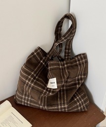 Mignonjour/チェック ヒョウ柄トートバッグ M2983