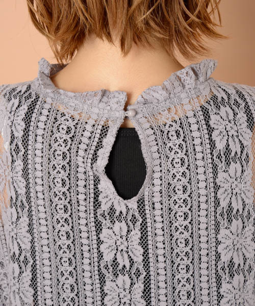 mystic(ミスティック)の「総レースブラウス(シャツ/ブラウス・レディース・レンガ/ブラック/オフホワイト/グレー・フリ-)」の13枚目の写真