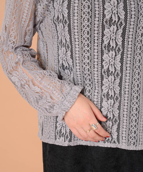 mystic(ミスティック)の「総レースブラウス(シャツ/ブラウス・レディース・レンガ/ブラック/オフホワイト/グレー・フリ-)」の15枚目の写真