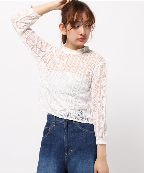 mystic(ミスティック)の「総レースブラウス(シャツ/ブラウス・レディース・レンガ/ブラック/オフホワイト/グレー・フリ-)」の17枚目の写真