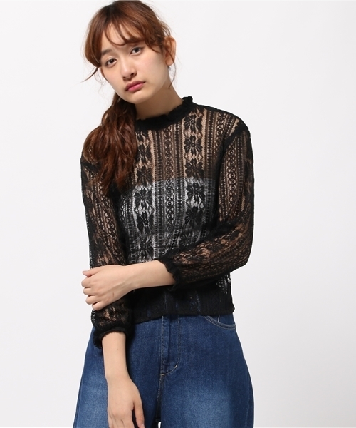 mystic(ミスティック)の「総レースブラウス(シャツ/ブラウス・レディース・レンガ/ブラック/オフホワイト/グレー・フリ-)」の18枚目の写真