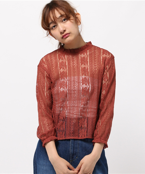 mystic(ミスティック)の「総レースブラウス(シャツ/ブラウス・レディース・レンガ/ブラック/オフホワイト/グレー・フリ-)」の12枚目の写真