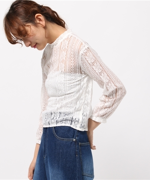 mystic(ミスティック)の「総レースブラウス(シャツ/ブラウス・レディース・レンガ/ブラック/オフホワイト/グレー・フリ-)」の6枚目の写真