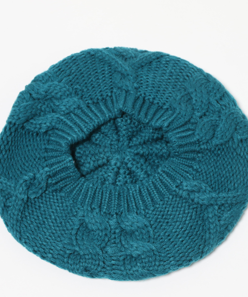 チャイハネ（チャイハネ）の「【チャイハネ】ケーブル編みニットベレー帽（ハンチング/ベレー帽・レディース・ブラウン/オレンジ/ターコイズブルー・FREE）」の9枚目の写真
