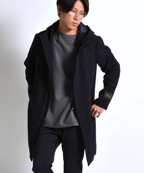 SHIPS JET BLUE（シップスジェットブルー）の「SHIPS JET BLUE: ウールフードコート■（その他アウター・メンズ・チャコールグレー/ネイビー/ブラック・SMALL/MEDIUM/X-LARGE/LARGE）」の3枚目の写真