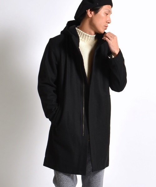 SHIPS JET BLUE（シップスジェットブルー）の「SHIPS JET BLUE: ウールフードコート■（その他アウター・メンズ・チャコールグレー/ネイビー/ブラック・SMALL/MEDIUM/X-LARGE/LARGE）」の2枚目の写真