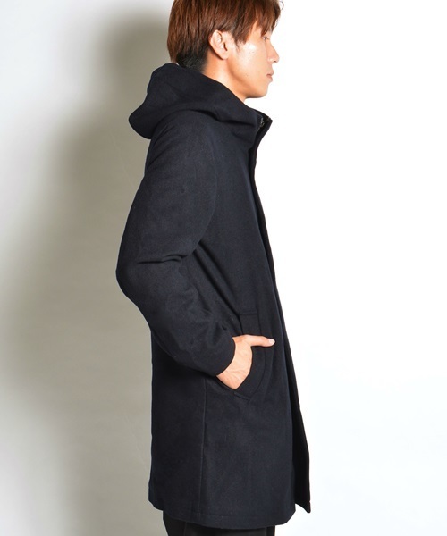 SHIPS JET BLUE（シップスジェットブルー）の「SHIPS JET BLUE: ウールフードコート■（その他アウター・メンズ・チャコールグレー/ネイビー/ブラック・SMALL/MEDIUM/X-LARGE/LARGE）」の15枚目の写真