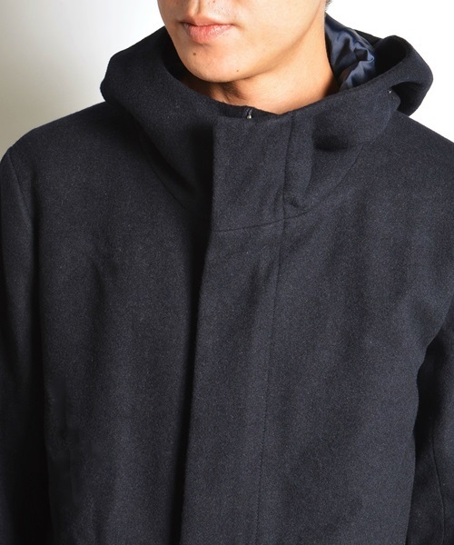 SHIPS JET BLUE（シップスジェットブルー）の「SHIPS JET BLUE: ウールフードコート■（その他アウター・メンズ・チャコールグレー/ネイビー/ブラック・SMALL/MEDIUM/X-LARGE/LARGE）」の17枚目の写真