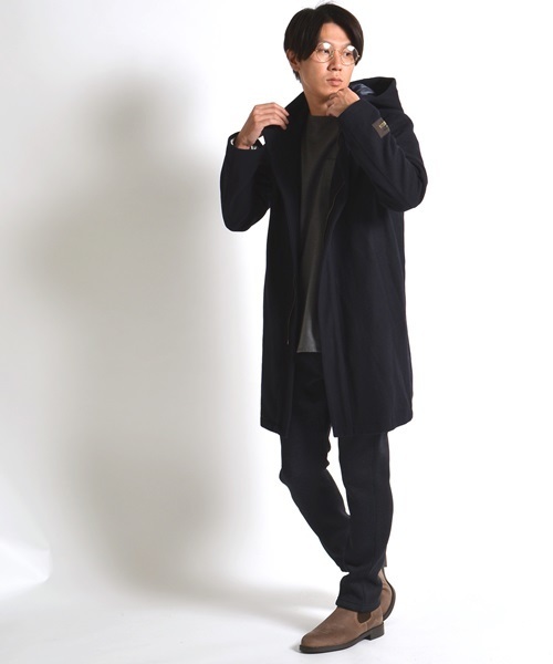 SHIPS JET BLUE（シップスジェットブルー）の「SHIPS JET BLUE: ウールフードコート■（その他アウター・メンズ・チャコールグレー/ネイビー/ブラック・SMALL/MEDIUM/X-LARGE/LARGE）」の19枚目の写真