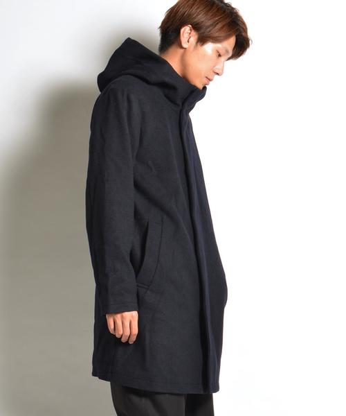 SHIPS JET BLUE（シップスジェットブルー）の「SHIPS JET BLUE: ウールフードコート■（その他アウター・メンズ・チャコールグレー/ネイビー/ブラック・SMALL/MEDIUM/X-LARGE/LARGE）」の4枚目の写真