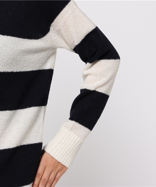 BLUE LABEL CRESTBRIDGE(ブルーレーベルクレストブリッジ)の「ブークレーヤーン ボーダーニット(ニット/セーター・レディース・ピンク/オフホワイト/グレー/ブラック・38)」の10枚目の写真