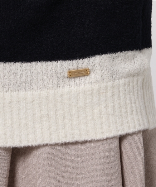 BLUE LABEL CRESTBRIDGE(ブルーレーベルクレストブリッジ)の「ブークレーヤーン ボーダーニット(ニット/セーター・レディース・ピンク/オフホワイト/グレー/ブラック・38)」の11枚目の写真