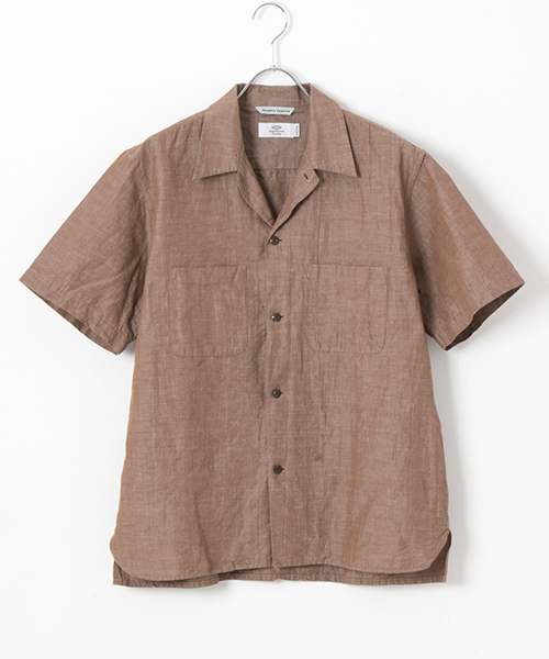 WORK NOT WORK URBAN RESEARCH（ワークノットワークアーバンリサーチ）の「WORK NOT WORK　コットンリネンオープンカラー半袖シャツ（シャツ/ブラウス・メンズ・ブラウン/ネイビー・LARGE/MEDIUM/SMALL）」の12枚目の写真