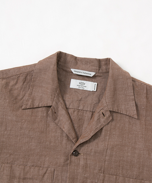 WORK NOT WORK URBAN RESEARCH（ワークノットワークアーバンリサーチ）の「WORK NOT WORK　コットンリネンオープンカラー半袖シャツ（シャツ/ブラウス・メンズ・ブラウン/ネイビー・LARGE/MEDIUM/SMALL）」の14枚目の写真