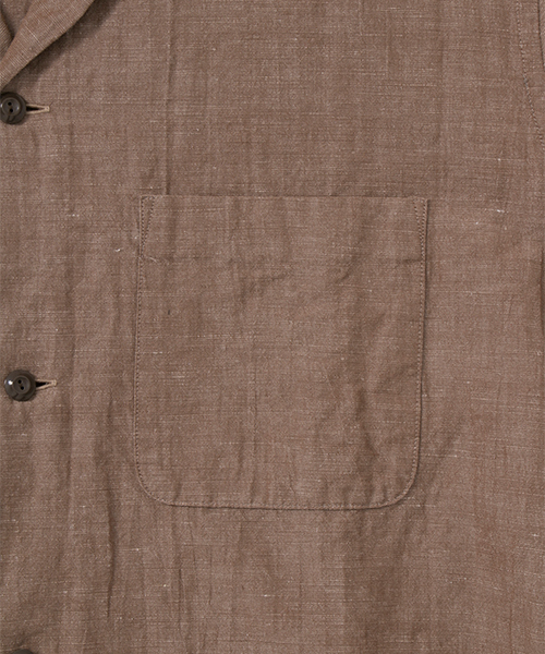 WORK NOT WORK URBAN RESEARCH（ワークノットワークアーバンリサーチ）の「WORK NOT WORK　コットンリネンオープンカラー半袖シャツ（シャツ/ブラウス・メンズ・ブラウン/ネイビー・LARGE/MEDIUM/SMALL）」の16枚目の写真