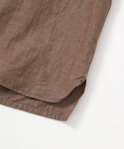 WORK NOT WORK URBAN RESEARCH（ワークノットワークアーバンリサーチ）の「WORK NOT WORK　コットンリネンオープンカラー半袖シャツ（シャツ/ブラウス・メンズ・ブラウン/ネイビー・LARGE/MEDIUM/SMALL）」の9枚目の写真