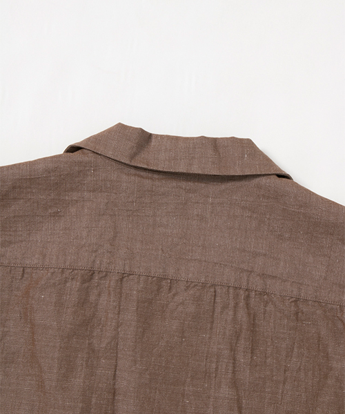 WORK NOT WORK URBAN RESEARCH（ワークノットワークアーバンリサーチ）の「WORK NOT WORK　コットンリネンオープンカラー半袖シャツ（シャツ/ブラウス・メンズ・ブラウン/ネイビー・LARGE/MEDIUM/SMALL）」の10枚目の写真