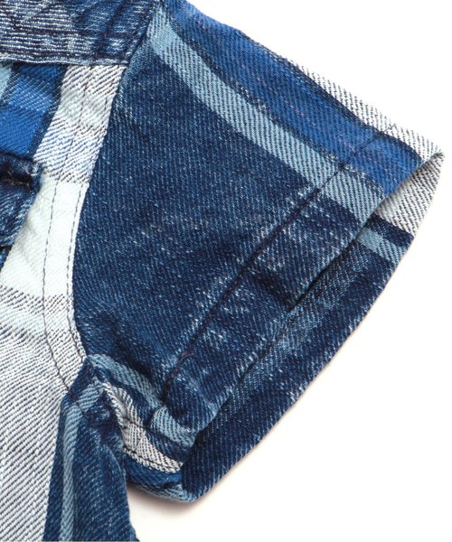 BREEZE（ブリーズ）の「インディゴチェックシャツ（シャツ/ブラウス・キッズ・サックスブルー/ネイビー・140/110/130/90/80/100/120）」の10枚目の写真