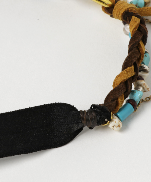 チャイハネ（チャイハネ）の「【チャイハネ】クレセントムーンチャーム＆フリンジアームレット（ブレスレット・レディース・ブラウン/カラフル/ライトブルー・FREE）」の7枚目の写真