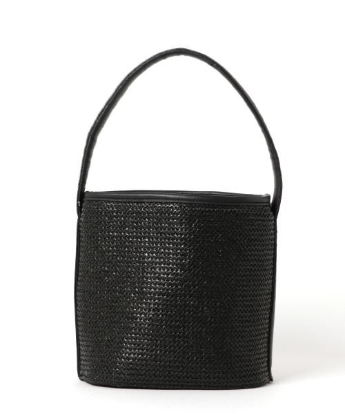 PLAIN CLOTHING（プレーンクロージング）の「サイドフェイクレザーバケツショルダー巾着かごバッグ/ハンドバッグ（ショルダーバッグ・レディース・ベージュ/イエロー系その他/ブラック×ブラック/ホワイト系その他・FREE）」の19枚目の写真