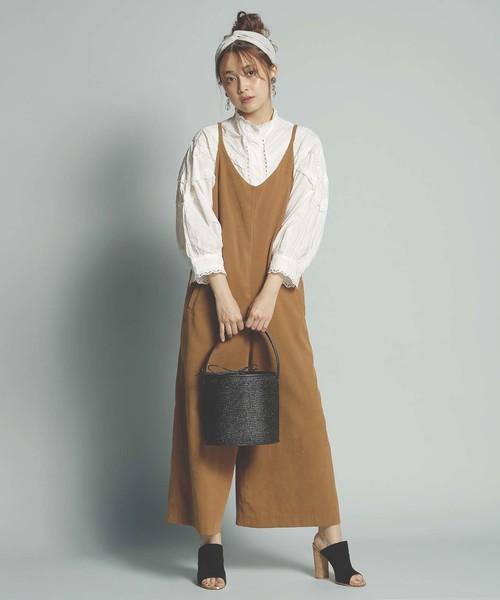 PLAIN CLOTHING（プレーンクロージング）の「サイドフェイクレザーバケツショルダー巾着かごバッグ/ハンドバッグ（ショルダーバッグ・レディース・ベージュ/イエロー系その他/ブラック×ブラック/ホワイト系その他・FREE）」の20枚目の写真