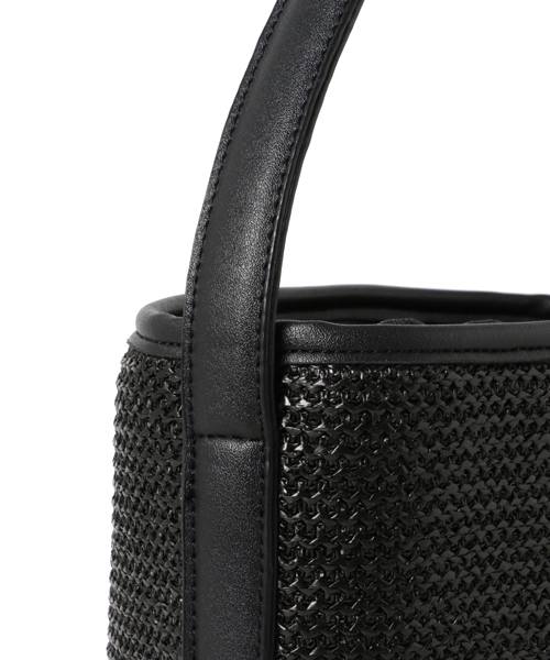 PLAIN CLOTHING（プレーンクロージング）の「サイドフェイクレザーバケツショルダー巾着かごバッグ/ハンドバッグ（ショルダーバッグ・レディース・ベージュ/イエロー系その他/ブラック×ブラック/ホワイト系その他・FREE）」の15枚目の写真