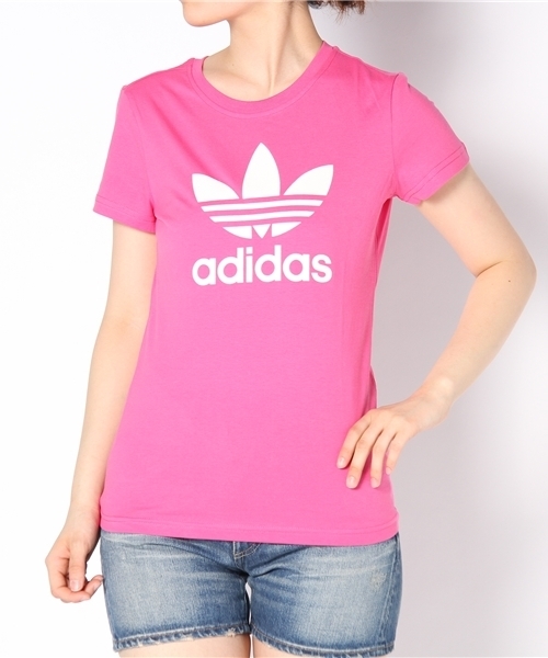 adidas Originals（アディダスオリジナルス）の「ADI TEE TREFOIL トレフォイル Tシャツ（Tシャツ/カットソー・レディース・ホワイト/ブラック/ピンク/ゴールド・SMALL/MEDIUM）」の3枚目の写真