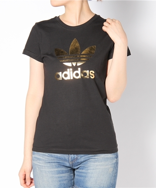adidas Originals（アディダスオリジナルス）の「ADI TEE TREFOIL トレフォイル Tシャツ（Tシャツ/カットソー・レディース・ホワイト/ブラック/ピンク/ゴールド・SMALL/MEDIUM）」の4枚目の写真