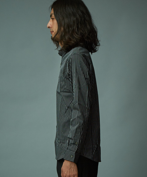 5351 POUR LES HOMMES（ゴーサンゴーイチプールオム）の「ドビーストライプストレッチシャツ（シャツ/ブラウス・メンズ・ブラック/ホワイト・44/46/48）」の4枚目の写真