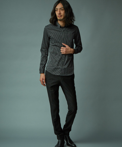 5351 POUR LES HOMMES（ゴーサンゴーイチプールオム）の「ドビーストライプストレッチシャツ（シャツ/ブラウス・メンズ・ブラック/ホワイト・44/46/48）」の13枚目の写真