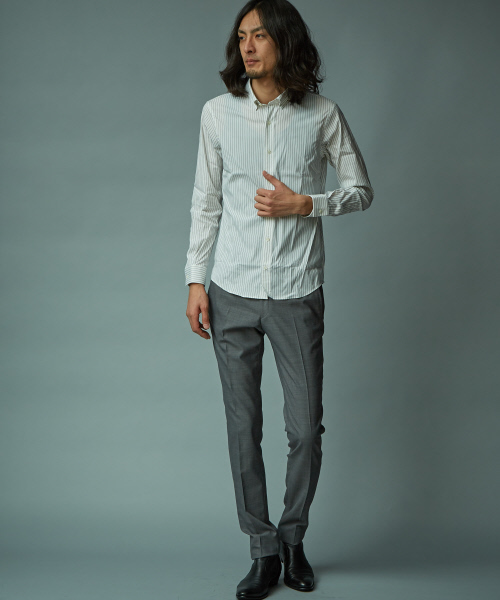 5351 POUR LES HOMMES（ゴーサンゴーイチプールオム）の「ドビーストライプストレッチシャツ（シャツ/ブラウス・メンズ・ブラック/ホワイト・44/46/48）」の15枚目の写真