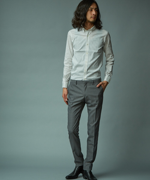 5351 POUR LES HOMMES（ゴーサンゴーイチプールオム）の「ドビーストライプストレッチシャツ（シャツ/ブラウス・メンズ・ブラック/ホワイト・44/46/48）」の16枚目の写真