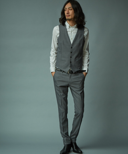 5351 POUR LES HOMMES（ゴーサンゴーイチプールオム）の「ドビーストライプストレッチシャツ（シャツ/ブラウス・メンズ・ブラック/ホワイト・44/46/48）」の17枚目の写真