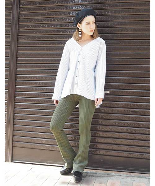 MURUA（ムルーア）の「FitリブニットPT（その他パンツ・レディース・ブラック/カーキ/イエロー・9）」の7枚目の写真