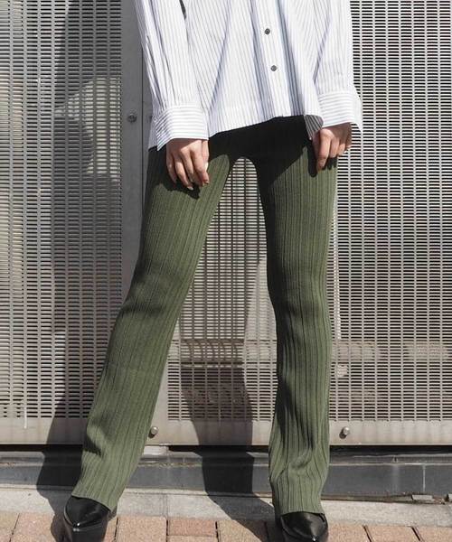 MURUA（ムルーア）の「FitリブニットPT（その他パンツ・レディース・ブラック/カーキ/イエロー・9）」の6枚目の写真