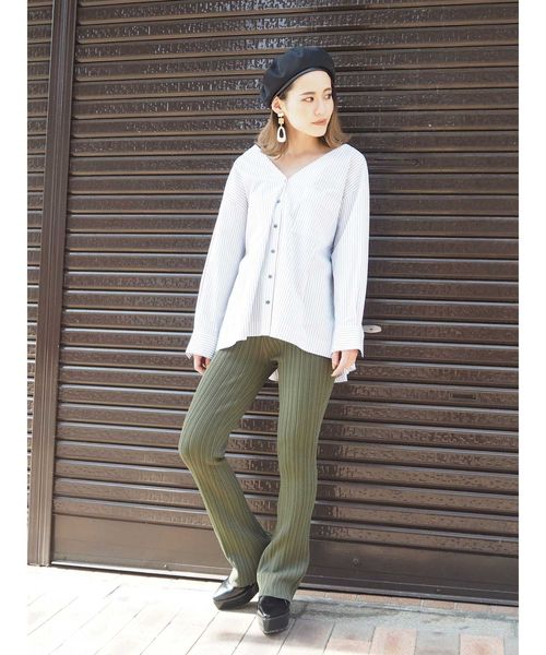 MURUA（ムルーア）の「FitリブニットPT（その他パンツ・レディース・ブラック/カーキ/イエロー・9）」の19枚目の写真