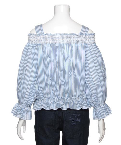 Lindsay(リンジィ)の「チェック柄オフショルブラウス(シャツ/ブラウス・キッズ・ブラック/レッド/ブルー・160/150)」の4枚目の写真