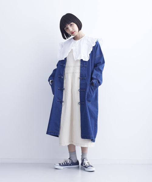 MERLOT(メルロー)の「バイカラーベルトサロペットスカート6495(サロペット/オーバーオール・レディース・ネイビー/アイボリー/ベージュ・FREE)」の11枚目の写真