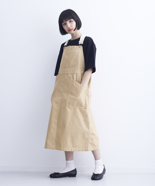 MERLOT(メルロー)の「バイカラーベルトサロペットスカート6495(サロペット/オーバーオール・レディース・ネイビー/アイボリー/ベージュ・FREE)」の16枚目の写真