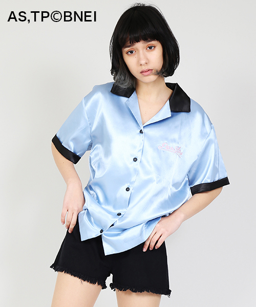 PUNYUS(プニュズ)の「バックストアボーリングシャツ(シャツ/ブラウス・レディース・サックスブルー/ブラック/ピンク・1/2/3/4)」の2枚目の写真